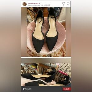 A New Day Black Ankle Strap Classic Pump 11 NWOT